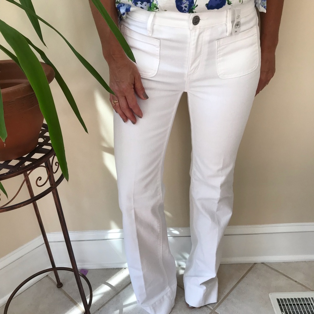 Loft White Wide Leg Trouser—Sz 25
